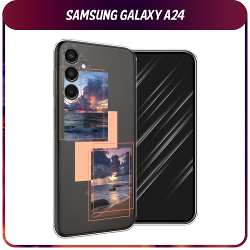 Силиконовый чехол на Samsung Galaxy A24 / Галакси A24 Sky collage, прозрачный силиконовый чехол маки и васильки фон на samsung galaxy a24 самсунг галакси a24