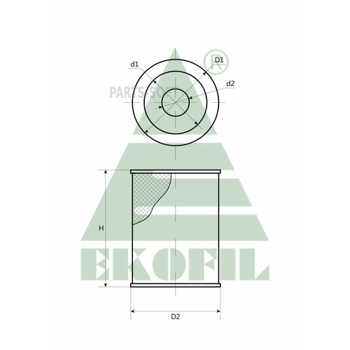 EKOFIL EKO-181 Фильтр воздушный HYUNDAI HD65,78, County дв. D4DD, D4GA EKOFIL