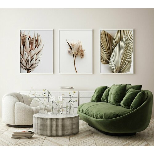 Постеры для интерьера в скандинавском стиле Лилия набор 3 шт размер 30х40 см 745₽