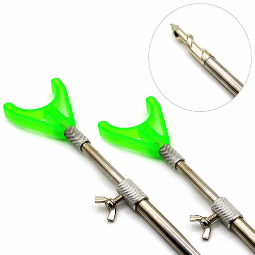 Подставка удилища (2шт) хром с буром 80-140см