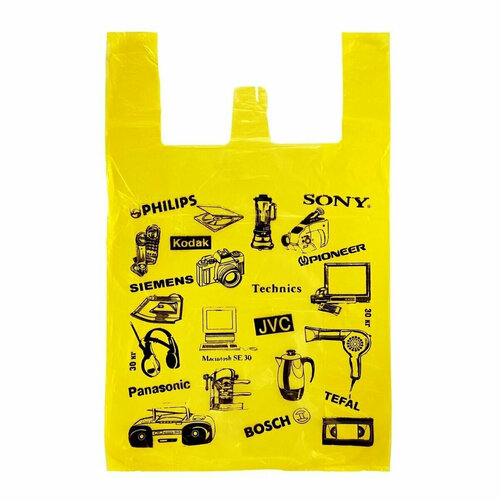 Пакет майка ПНД желтый Электроника 100 штук 1034₽