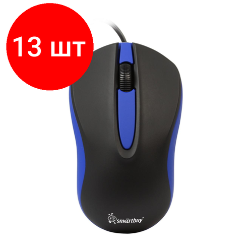 игровая мышь проводная smartbuy sbm 722g черный Комплект 13 штук, Мышь компьютерная Smartbuy ONE 329 проводная черно-синяя (SBM-329-KB)/100