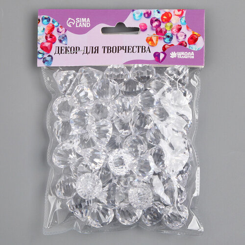 Кристалы пластиковые декоративные, набор 45 шт, размер 1 шт. — 2,5 × 2 см, цвет прозрачный