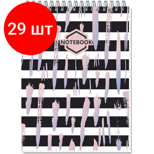 Комплект 29 штук, Блокнот А4.40л, клетка, метал. гребень, цв. обложка Стильный Офис 2931