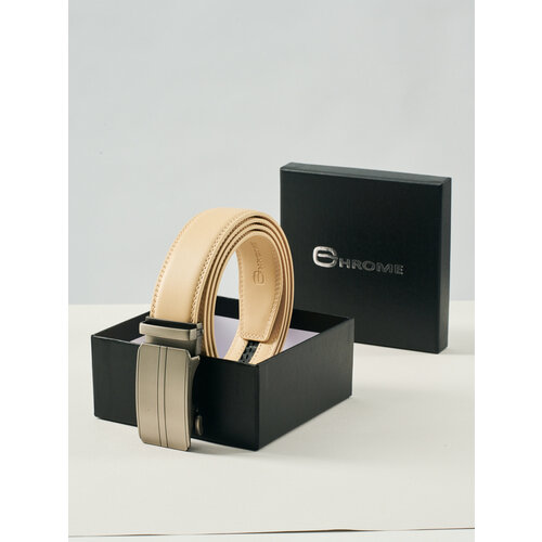 фото Ремень , размер 130, бежевый chrome