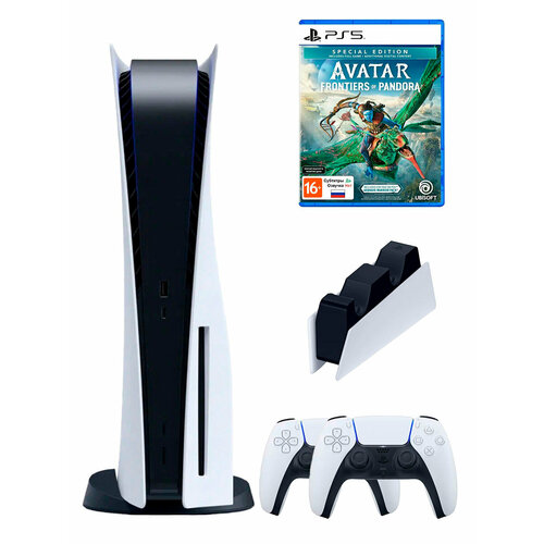 PS5 (ПС5) Игровая приставка Sony PlayStation 5 ( 3-я ревизия) + 2-й геймпад(белый) + зарядное + Avatar