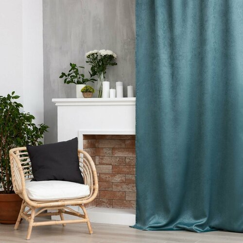 Штора портьерная Этель Классикацв бирюзовый 130300 см100 пэ 1747₽