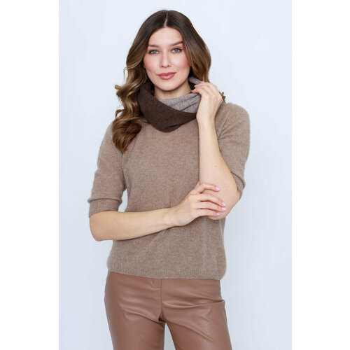 фото Снуд khan cashmere,31х31 см, универсальный, серый, коричневый