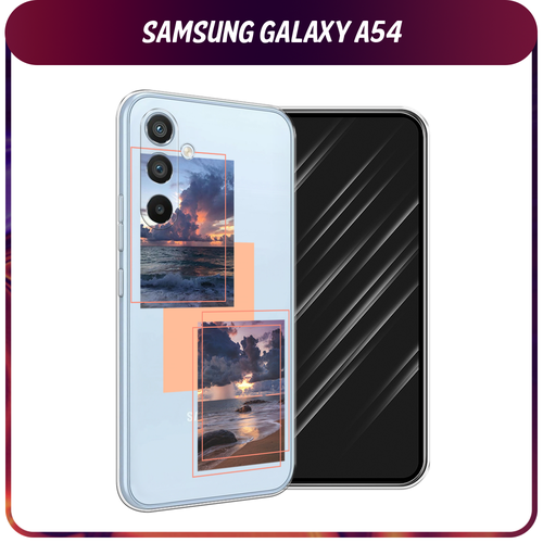 Силиконовый чехол на Samsung Galaxy A54 5G / Самсунг A54 Sky collage, прозрачный силиконовый чехол девушка с кофе на samsung galaxy a54 самсунг галакси a54