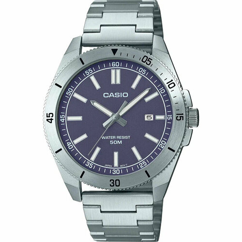 Наручные часы CASIO Collection MTP-B155D-2E, голубой, серебряный наручные часы casio collection mtp e705d 2e