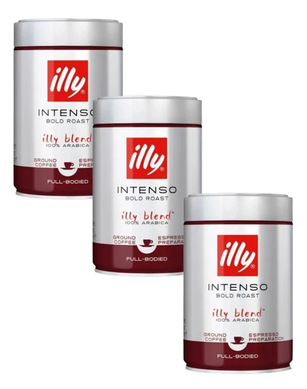 Кофе молотый illy INTENSO (илли Интенсо) темная обжарка, арабика, 3 шт по 250г.