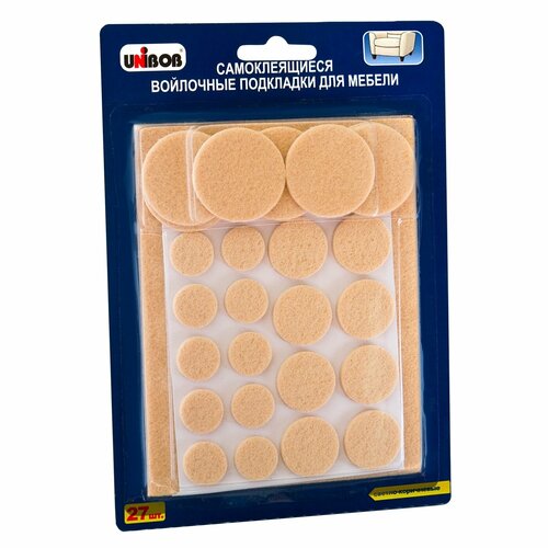 Войлочные подкладки самоклеящиеся дмебели UNIBOB светло-коричневые 27 штупак 549₽