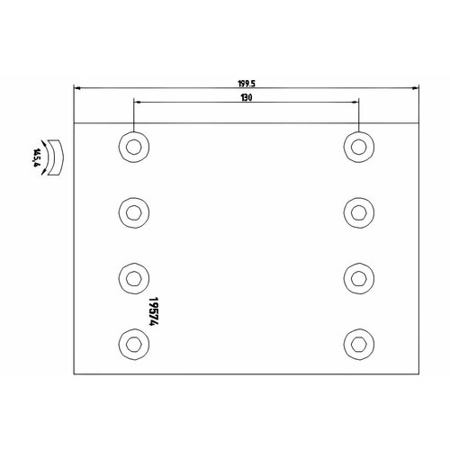 Накладка тормозная 19574 1REM 300*200 BPW/SAF/Kassbohrer BC801S7340 (DON)