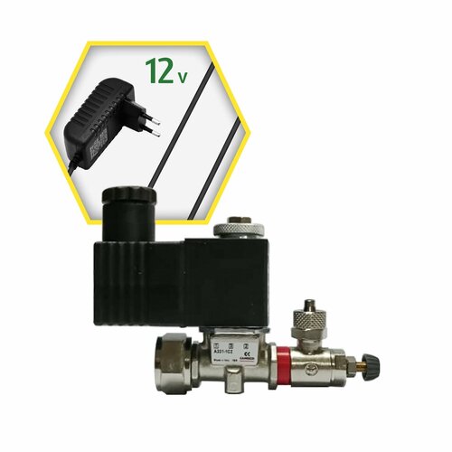 Сборка CAMOZZI с электромагнитным клапаном, кран MCO, 12V для подачи СО2 в аквариум. сборка camozzi с электромагнитным клапаном кран rfo 220v