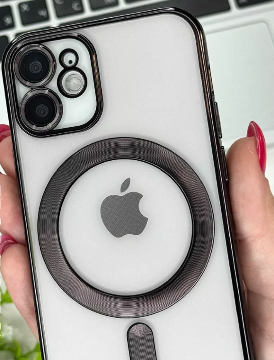 Чехол на iPhone 12 mini Magsafe с защитой камеры черный