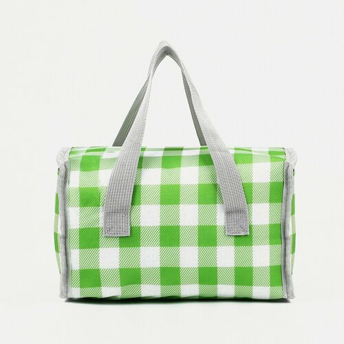 фото Сумка термо клетка 4,4л, 24*13*14, отдел на молнии, зеленый 9653888 сима-ленд