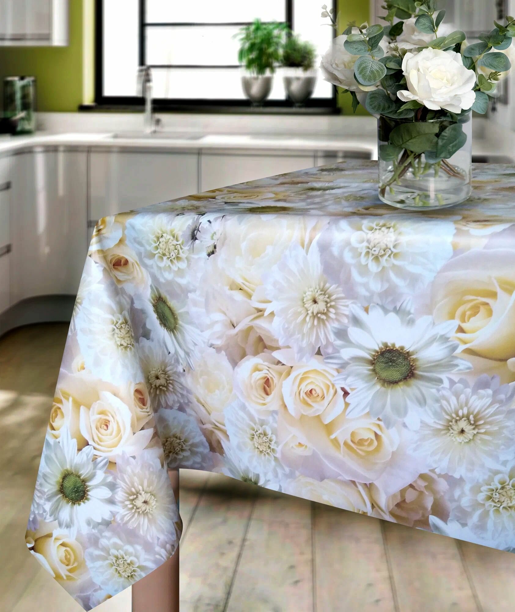 фото Скатерть, Клеенка прямоугольная на стол Florista с цветами лаванды (Прованс) 140х180 см (1,4х1,8 м)