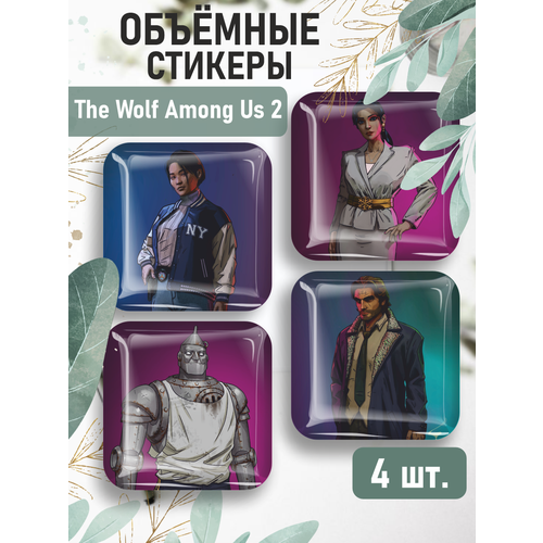 3D стикеры на телефон наклейки игра The Wolf Among Us