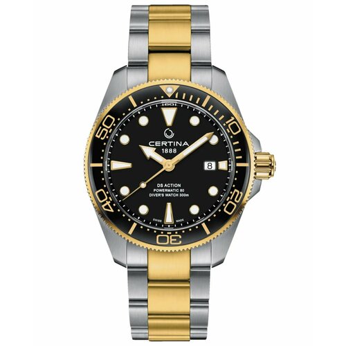 Наручные часы Certina DS Action Diver, черный, серебряный