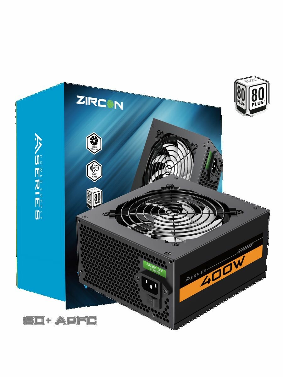 Блок питания ZIRCON ATX 400W AA-400 80+ APFC