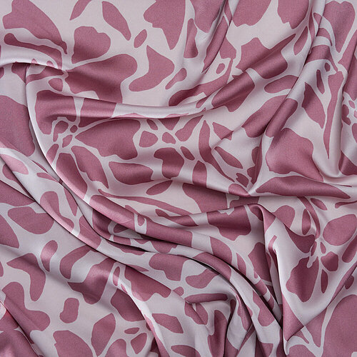 Ткань плательно-блузочная цв. грязно-розовый цветы (2886-1)