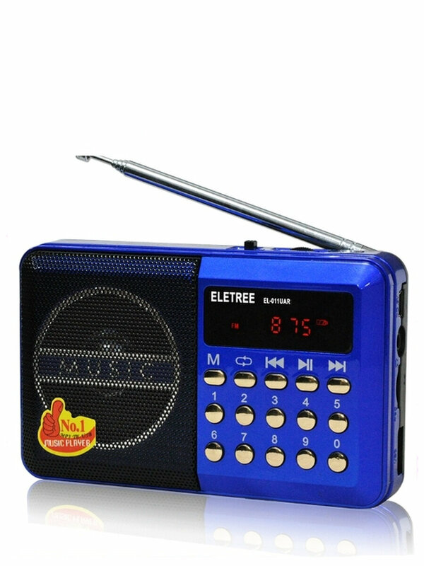 Радиоприемник сетевой JOC H0110USB, синий, Цифровой Музыкальный проигрыватель / fm-радио,