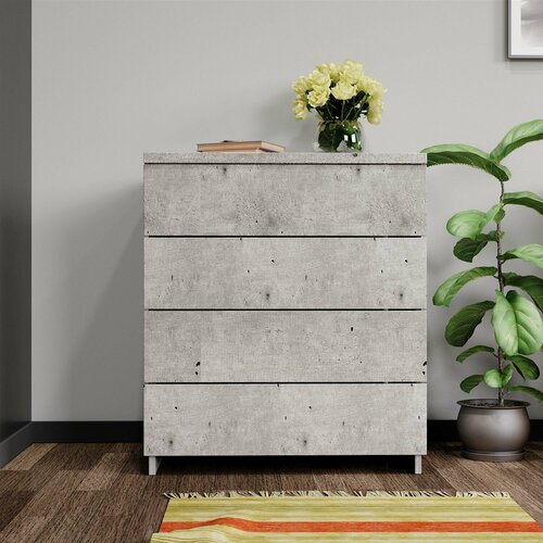 Комод для одежды и вещей Цемент с 4 ящиками domokomod 66*50*75