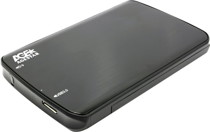 Внешний корпус для HDD/SSD AgeStar 3UB2A12 SATA пластик/алюминий черный 2.5"