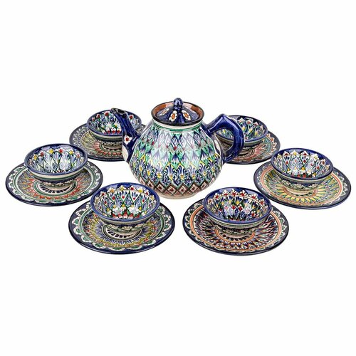 Сервиз узбекской посуды Риштан (13 предметов)