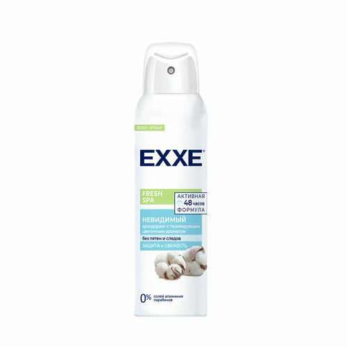 EXXE Дезодорант женский антиперспирант (спрей) Fresh SPA Невидимый, 150 мл комплект 4 штук дезодорант женский exxe fresh spa невидимый спрей 150 мл