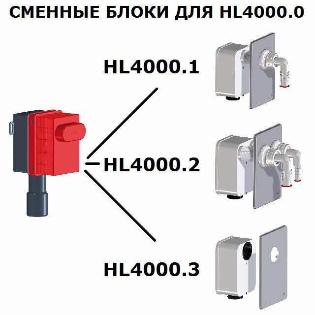 Корпус без сифонного блока HL 4000.0 для скрытой установки - фото №2