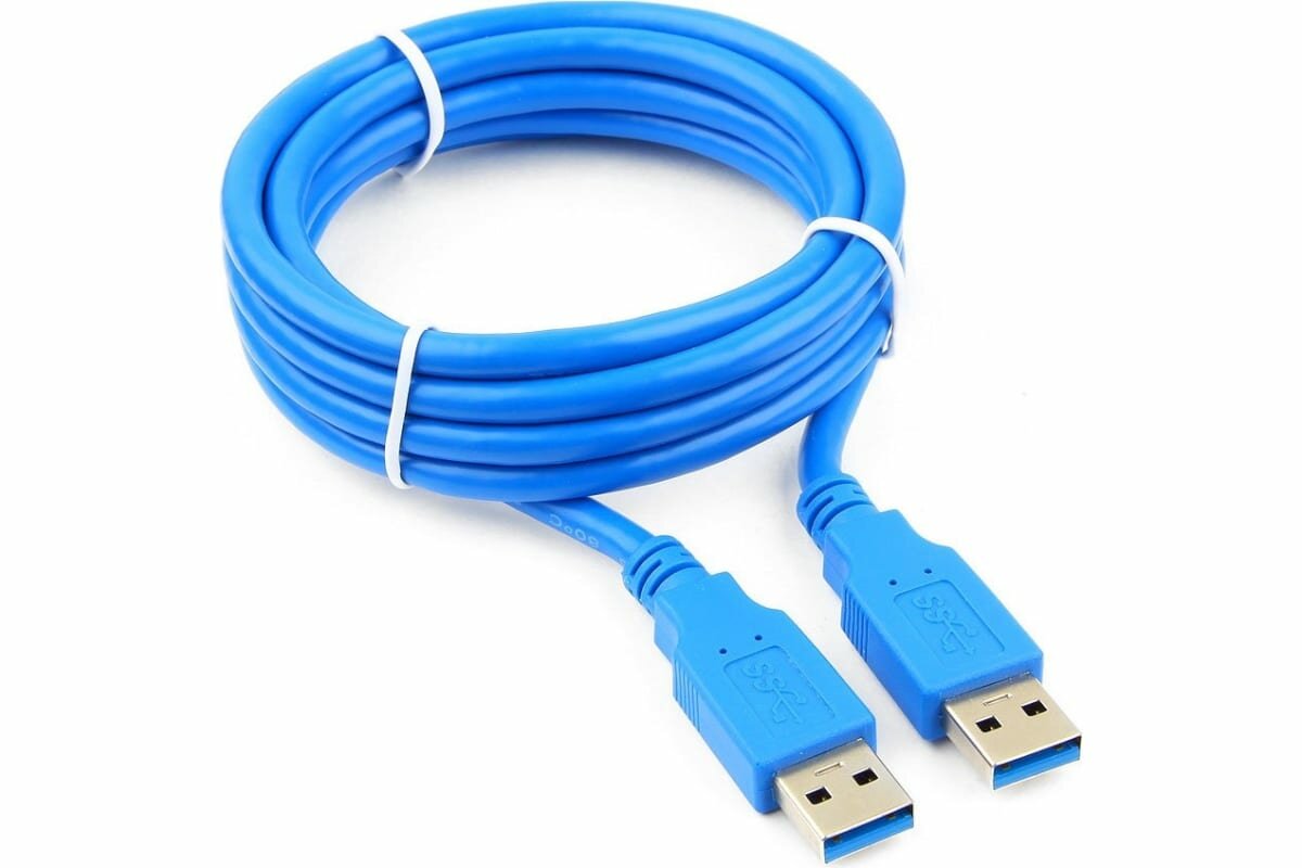 Кабель USB 3.0 Pro Cablexpert, AM/AM, 1.8м, экран, синий, пакет