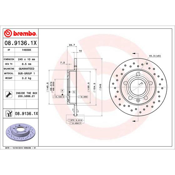 Тормозной диск Brembo - фото №5