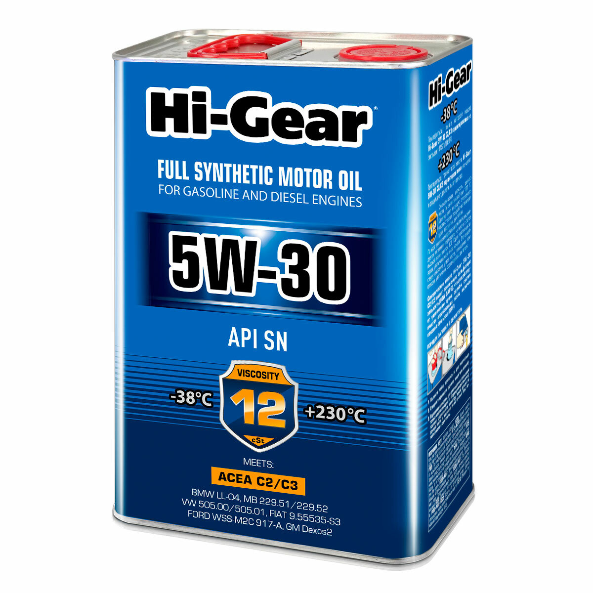 Моторное масло Hi-Gear 5W-30 SN ACEA С2/С3, 4л HG0334