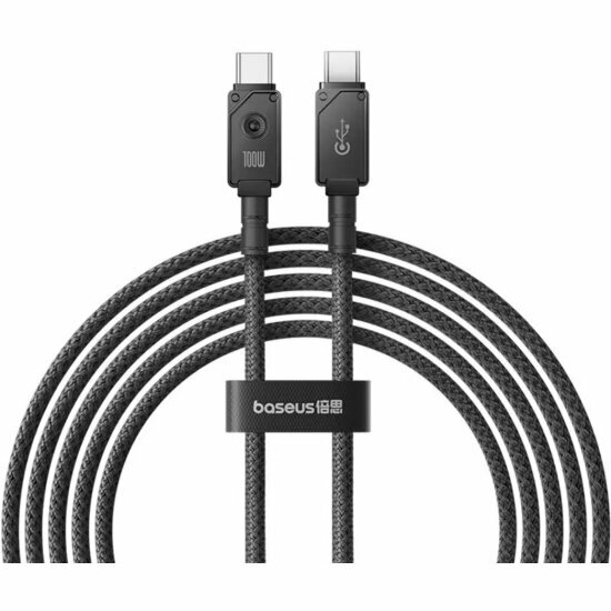 Кабель Baseus Unbreakable Series Fast Charging, USB-C - USB-C, 100 Вт, 2 м, черный (P10355800111-01)