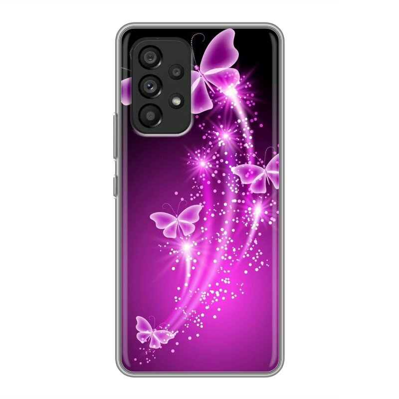 Дизайнерский силиконовый чехол для Самсунг А53 5Ж / Samsung Galaxy A53 5G Бабочки фиолетовые
