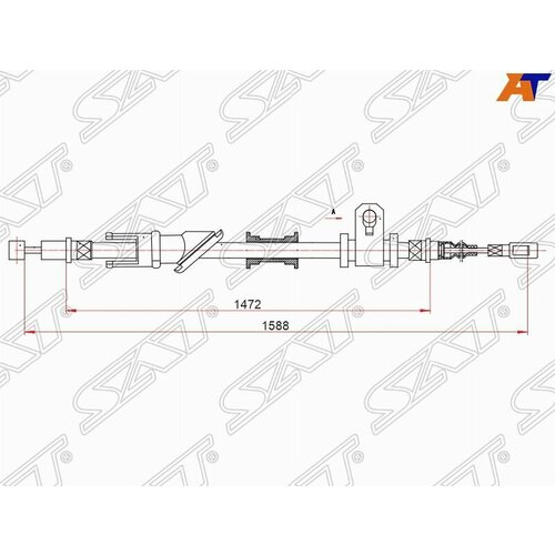 Трос ручного тормоза MITSUBISHI CARISMA/ LANCER VI левый 96-06