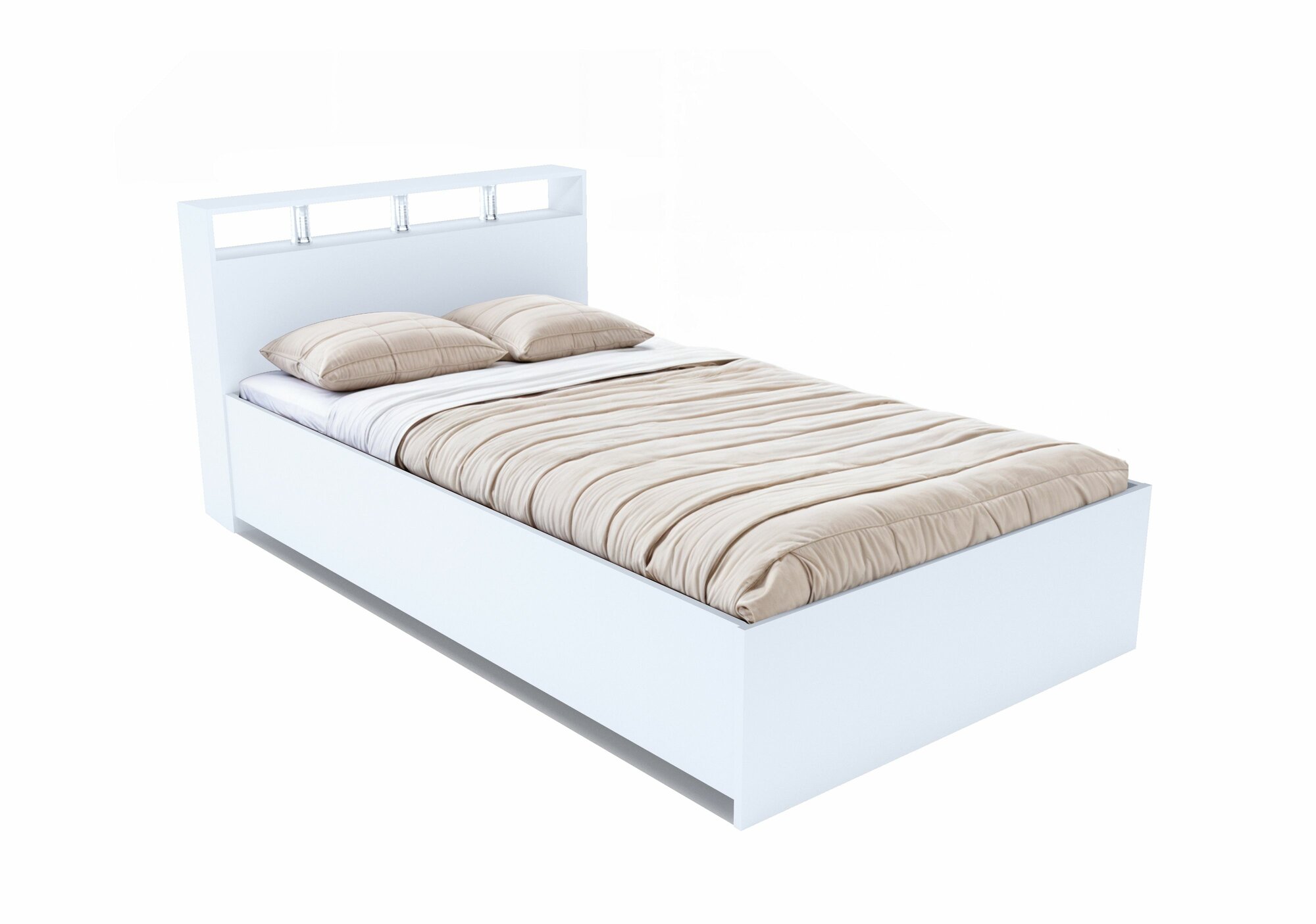 Двуспальная кровать Саломея 120х200, белая, Мебель Кинг
