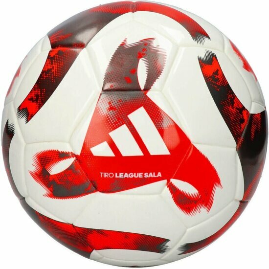 Мяч футзальный Adidas Tiro League Sala HT2425, размер 4, FIFA Basic, 28 панели, термосшивка, бело-красно-серый