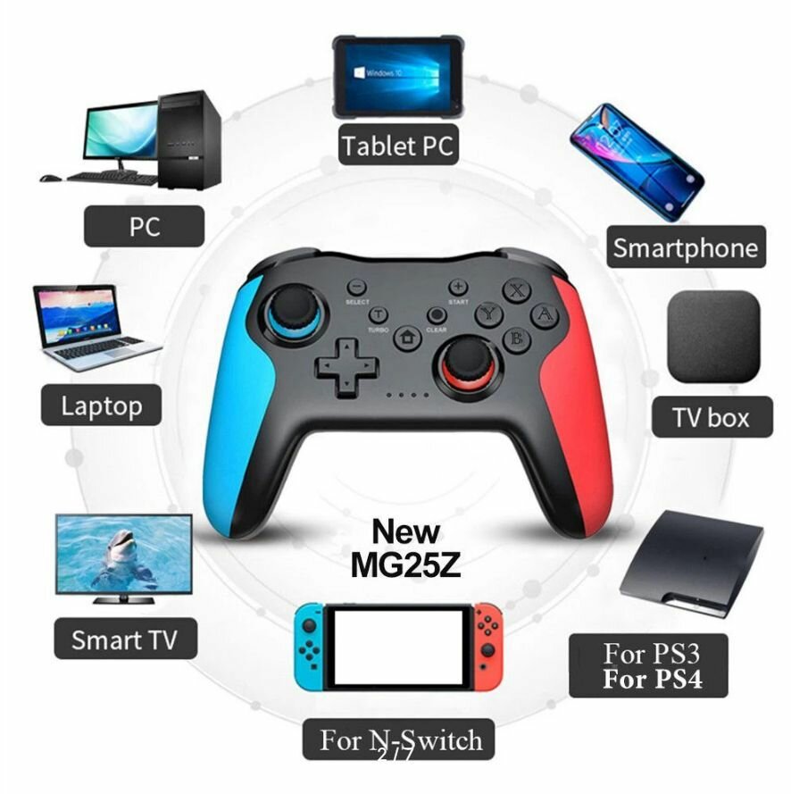 Беспроводной контроллер YLW MG25Z , Bluetooth геймпад для Nintendo Switch, ПК, PS3, джойстик с двойной вибрацией