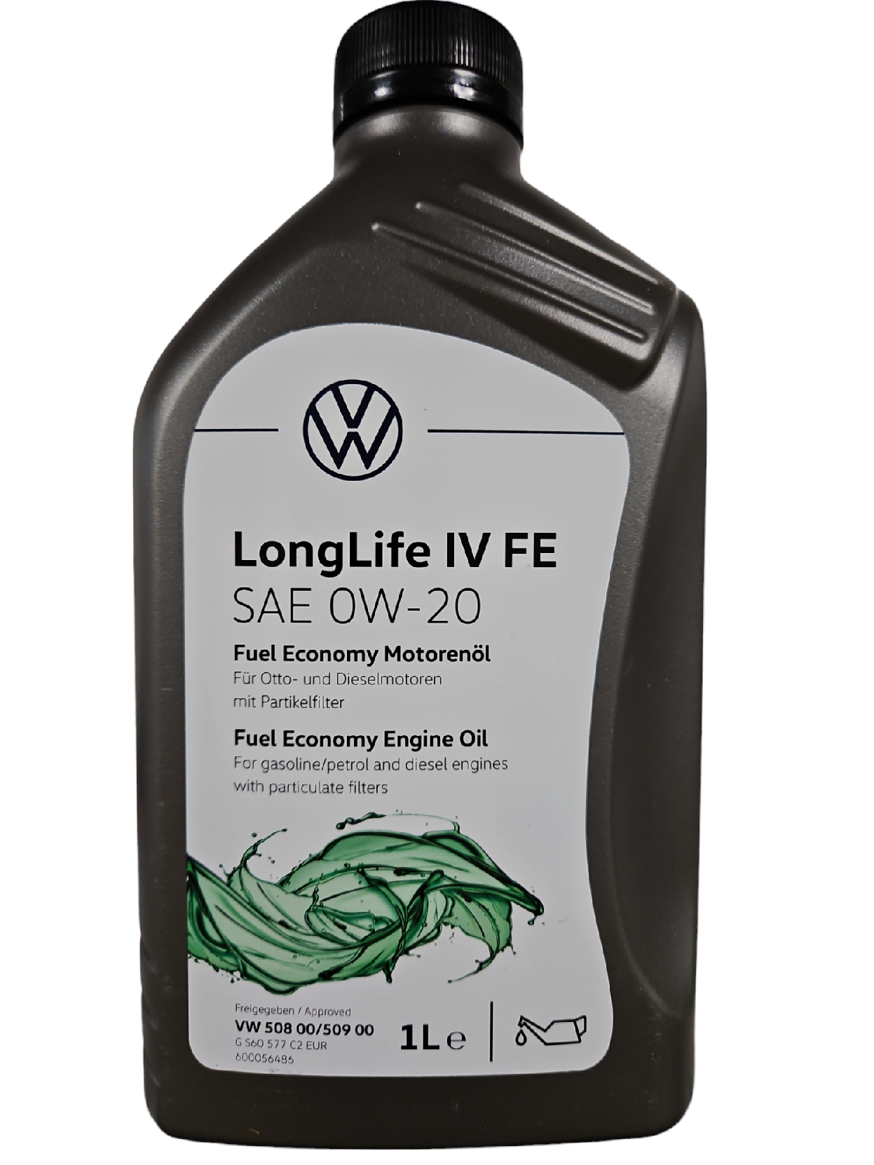 Синтетическое моторное масло VOLKSWAGEN LongLife IV FE 0W-20, 1 л, 1 кг, 1 шт