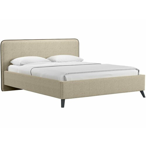 Миа кровать 180 Bravo light brown (бежево-коричневый) / кант Лайт 10 Велюр (коричневый)