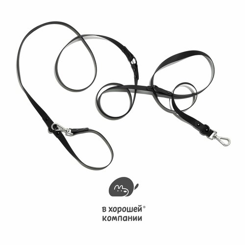 Поводок регулируемый для собак средних пород, перестежка IN GOOD COMPANY (М / 3м /Дикий Черный)