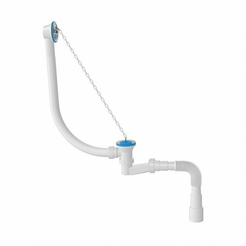 Сифон для ванны низкий, с пластмассовой цепочкой выпуск для сифона 70 мм 1 1 2
