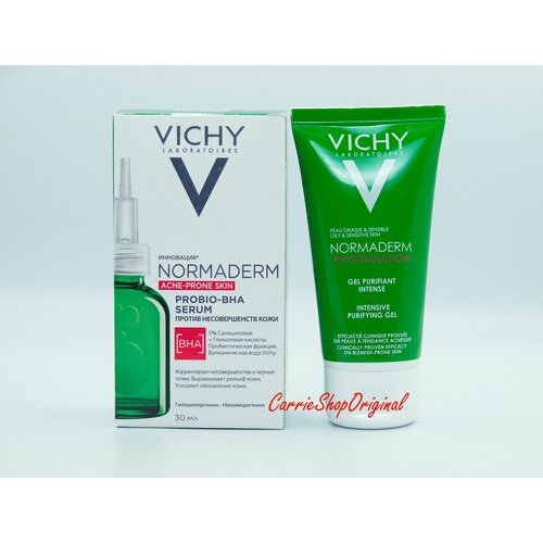 Vichy Normaderm Probio-BHA Serum Пробиотическая сыворотка против несовершенств кожи, 30 мл + Подарок Vichy Normaderm Phytosolution Очищающий гель для умывания, 50 мл крем гель для проблемной кожи с первыми признаками старения normaderm anti age vichy виши 50мл