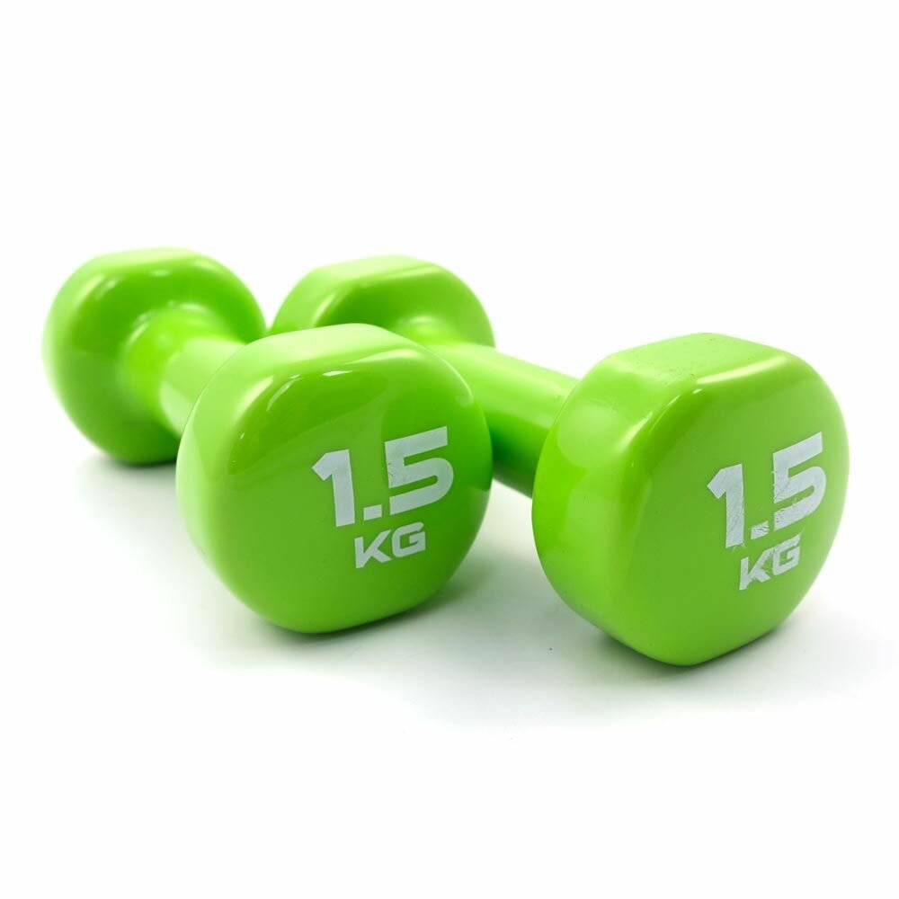 Гантели для аэробики LIVEPRO Colored Studio Dumbbell, 2 шт. по 1,5 кг, зеленый — фото 1