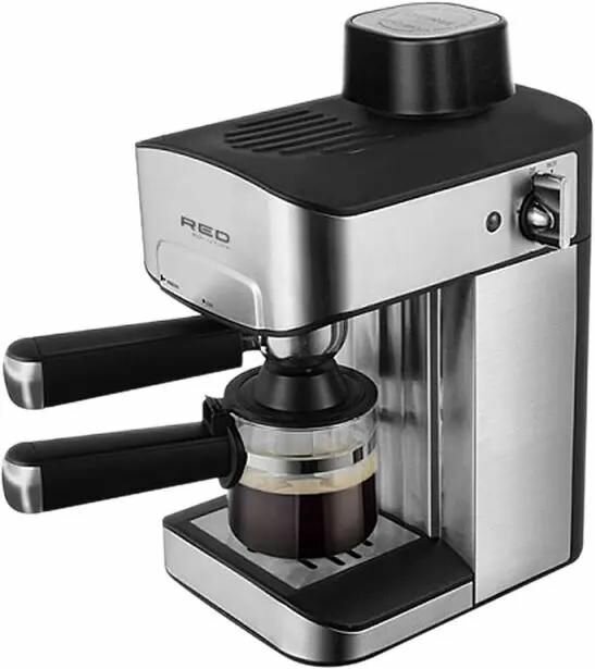 Кофеварка RED SOLUTION RCM-M1523, рожковая, черный / серебристый