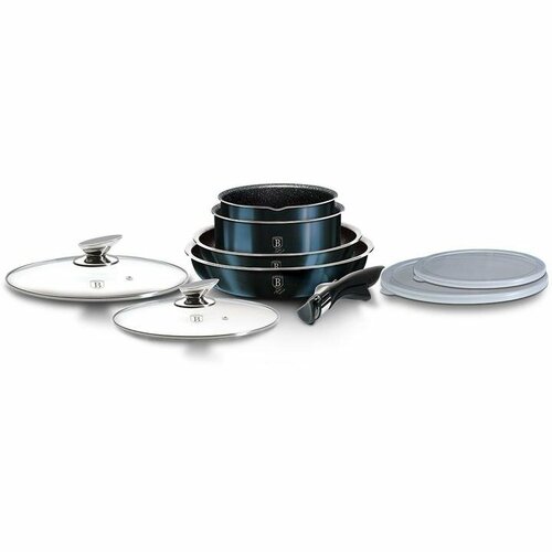 Набор посуды для приготовления 9 Пр Aquamarine Edition BH 6146, С Антипригарным Покрытием
