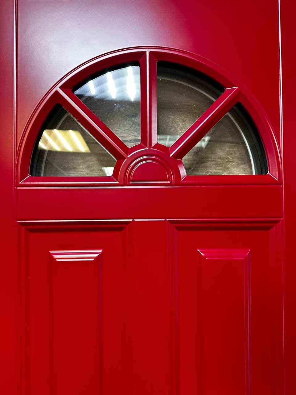 Красная входная дверь для дома 96 правая со стеклом 9,5 см толщиной - фотография № 9