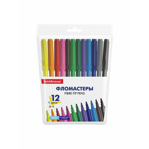 Фломастеры 12 цветов, Erich Krause Basic